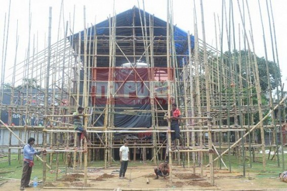Puja Pandal preparation begins in Agartala 